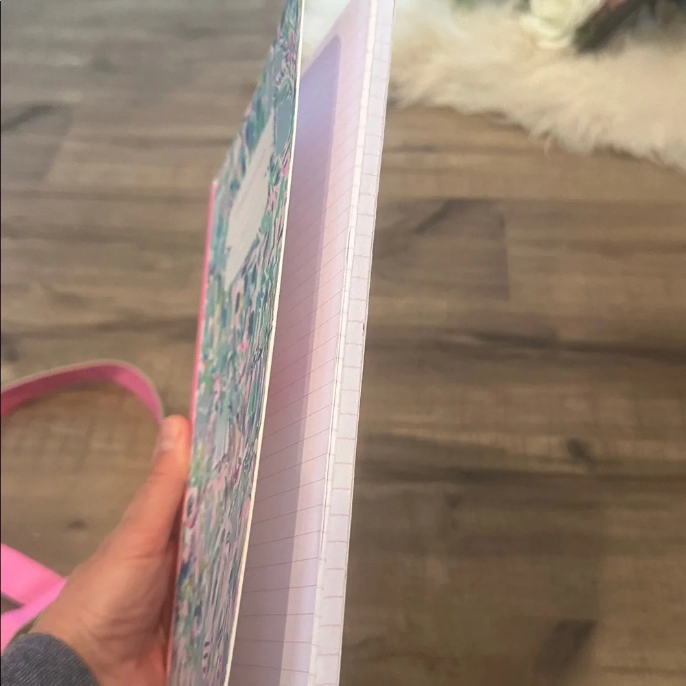 Lilly Pulitzer Blue and Yellow Floral Tote and used notebook - Picture 9 of 10